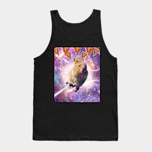 Space Galaxy Quokka Wallaby With Pizza Tank Top